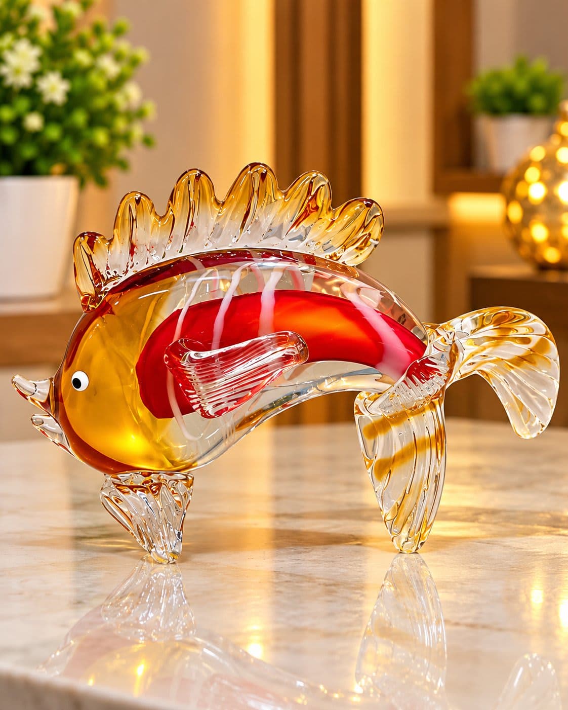 🐟 Elegant Glass Fish Decorative Showpiece